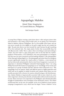 The Aquapelagic Malolos: Island-Water Imaginaries in Coastal Bulacan, Philippines (Kale B. Fajardo, 2022)