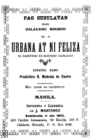 Pagsusulatan nang Dalauang Binibini na si Urbana at ni Feliza (Modesto de Castro)